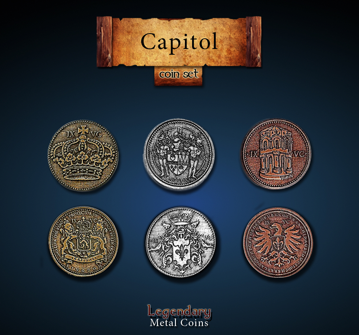 Capitol Set -Legendary Metal Coins | Drawlab Entertainment