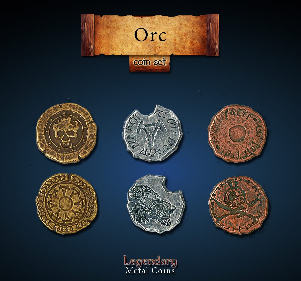 Orc Set -Legendary Metal Coins | Drawlab Entertainment